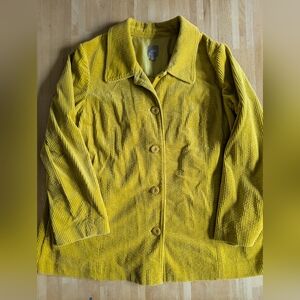 J JILL mustard yellow corduroy jacket XL Shacket Blazer Coastal Grandma